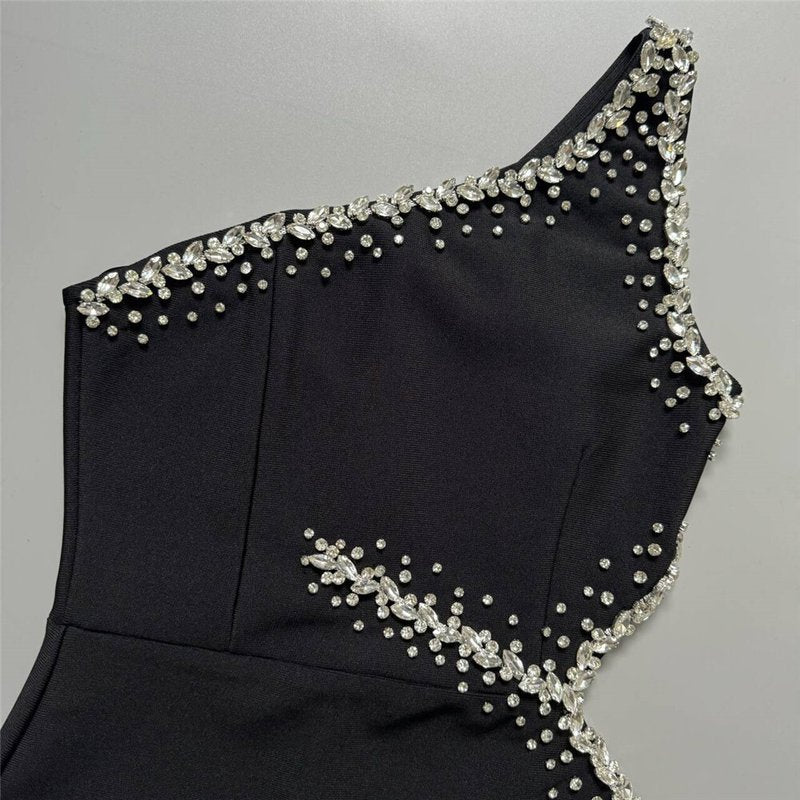 One Shoulder Beaded Mermaid Gown H6482