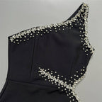 One Shoulder Beaded Mermaid Gown H6482