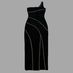 One Shoulder Beaded Midi Dress H6429
