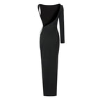 One Shoulder Bow Midi Dress H5977