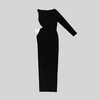 One Shoulder Bow Midi Dress H5977