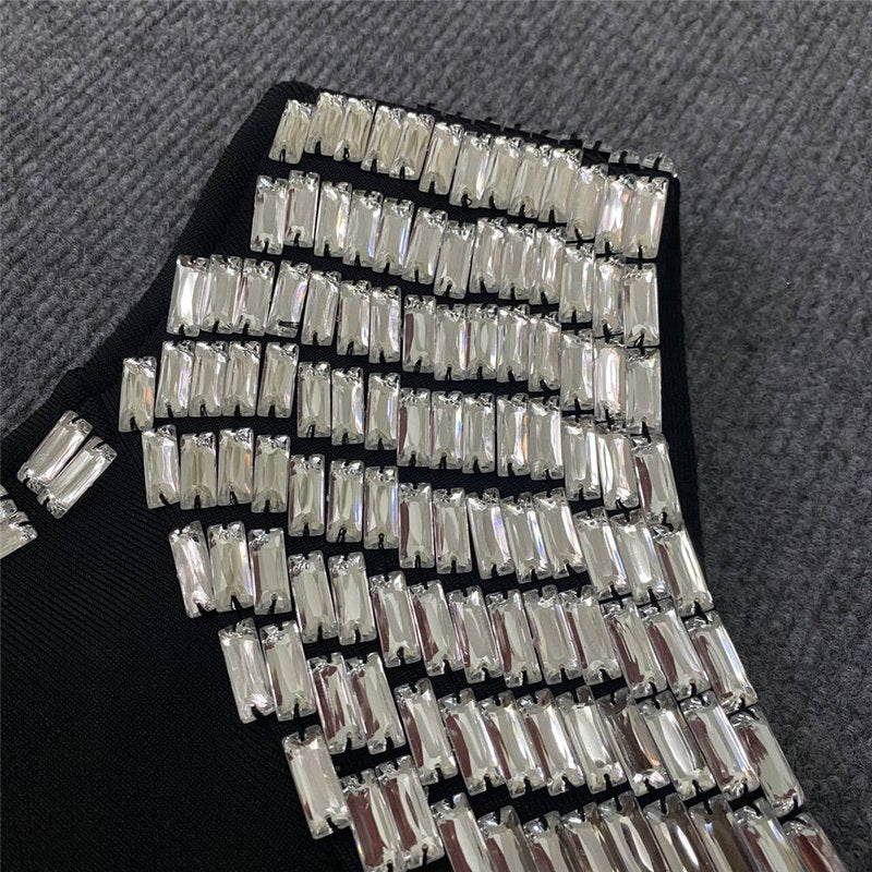 One Shoulder Chain Detail Mini Dress H6321