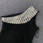One Shoulder Chain Detail Mini Dress H6321