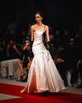 One-Shoulder Cutout Satin Gown H6691