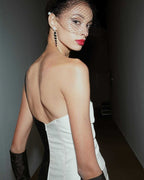 One-Shoulder Cutout Satin Gown H6691