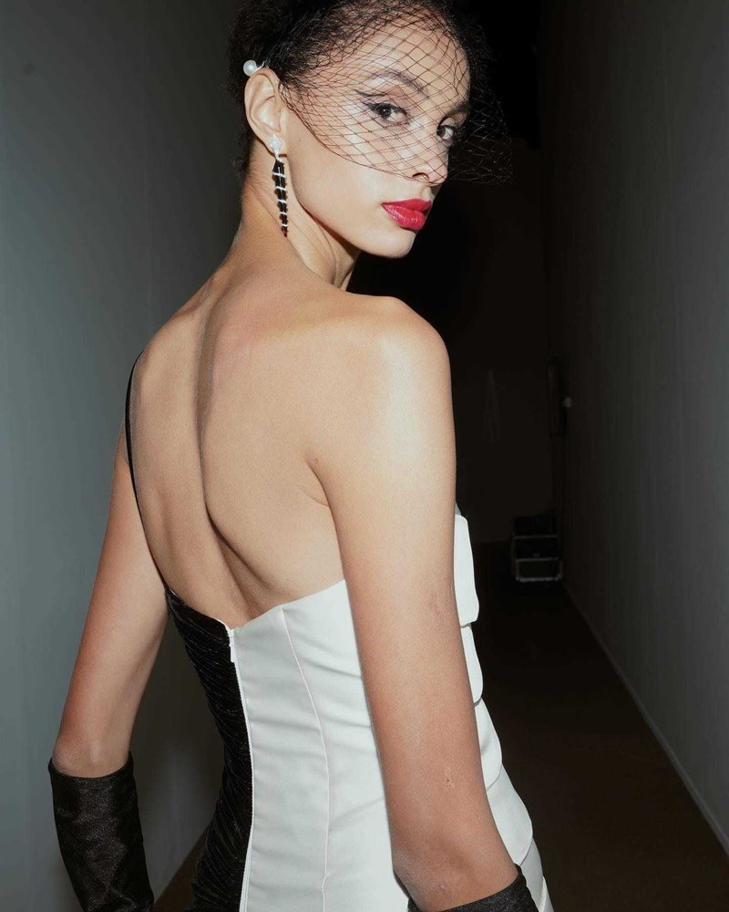 One-Shoulder Cutout Satin Gown H6691