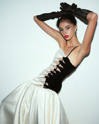 One-Shoulder Cutout Satin Gown H6691