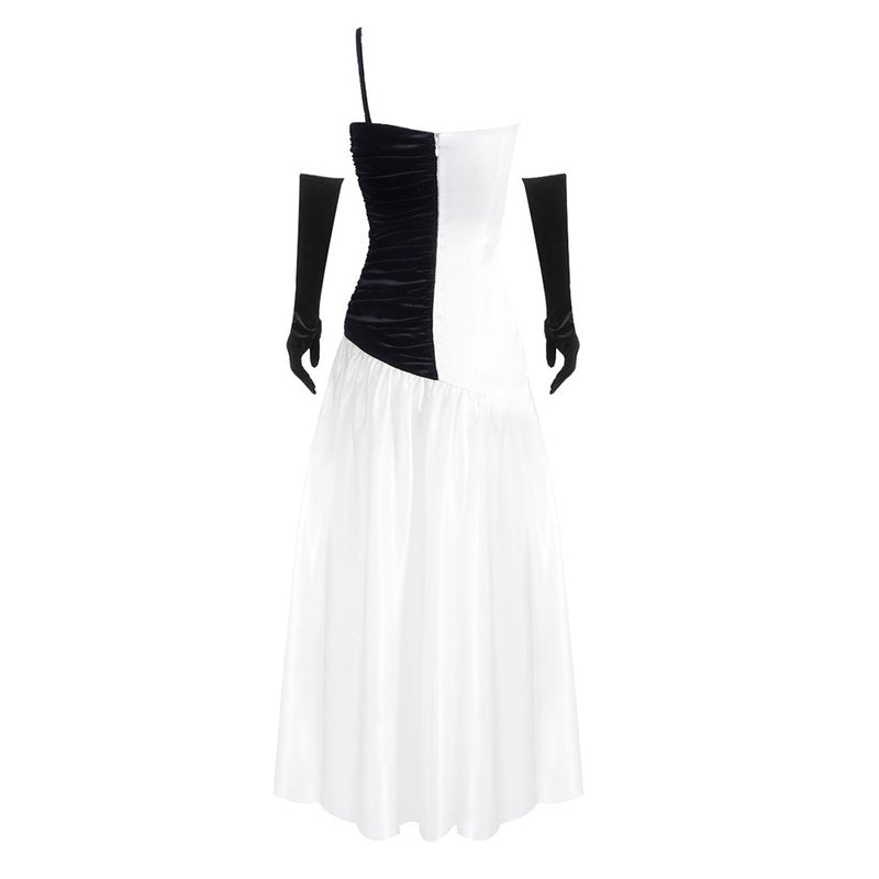 One-Shoulder Cutout Satin Gown H6691