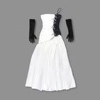 One-Shoulder Cutout Satin Gown H6691