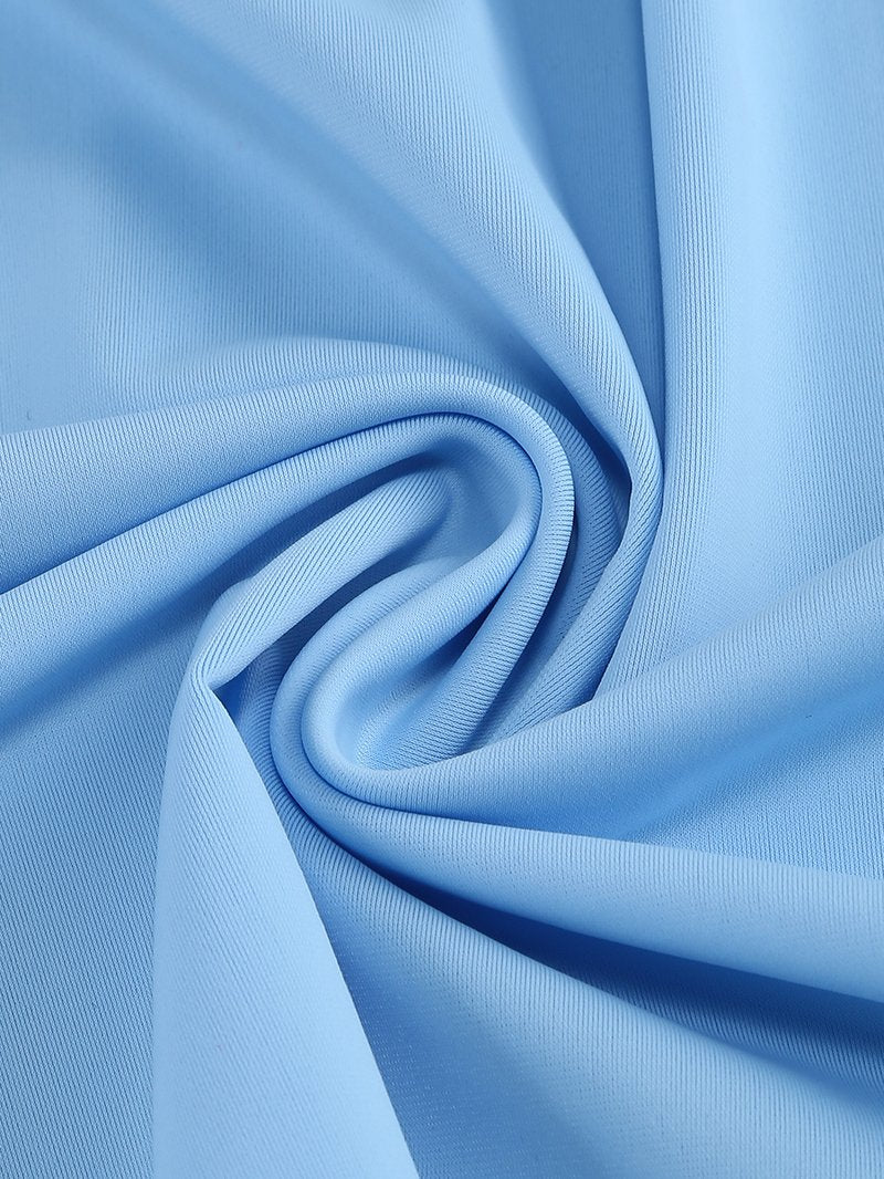 One Shoulder Draped Blue Midi Dress H7108