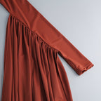 One Shoulder Draped Brown Maxi Dress H6893