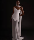 One Shoulder Draped Gown H6443