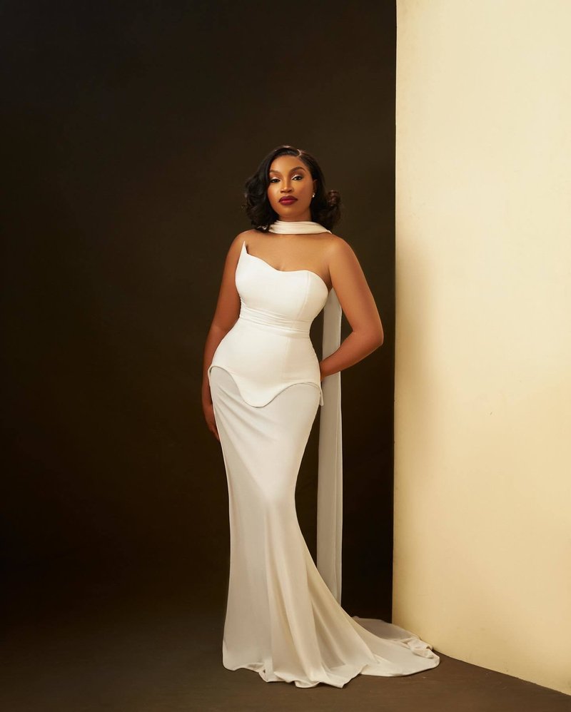One Shoulder Draped Gown H6443