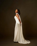 One Shoulder Draped Gown H6443