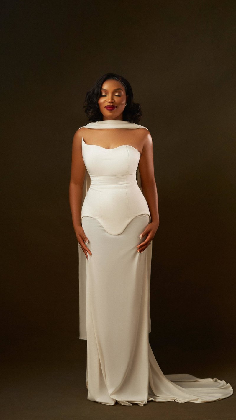 One Shoulder Draped Gown H6443