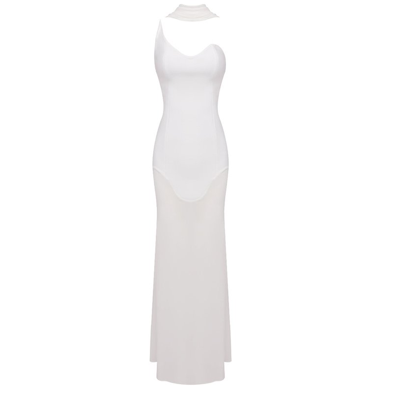 One Shoulder Draped Gown H6443