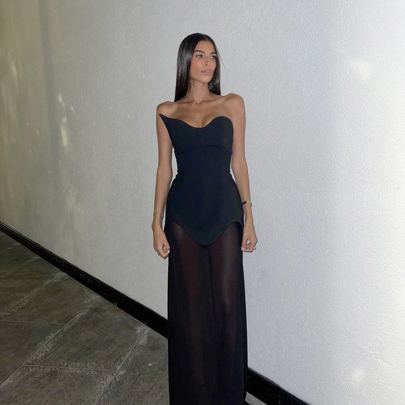 One Shoulder Draped Gown H6443