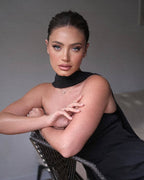 One Shoulder Draped Gown H6443