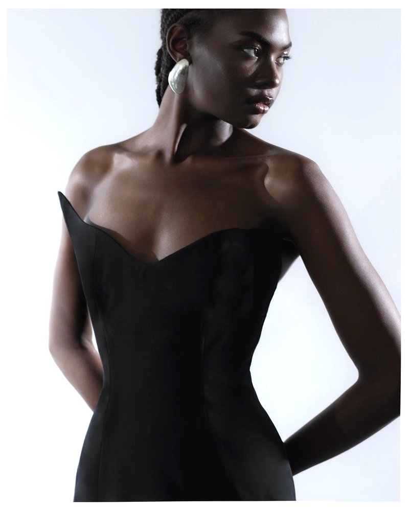 One Shoulder Draped Gown H6443