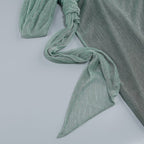 One Shoulder Draped Green Gown H6343