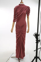 One Shoulder Draped Midi Dress H7090
