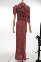 One Shoulder Draped Midi Dress H7090