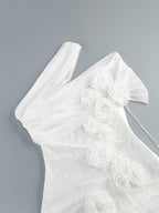 One Shoulder Draped Mini Dress H6854