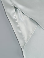 One Shoulder Draped Satin Midi Dress H6185
