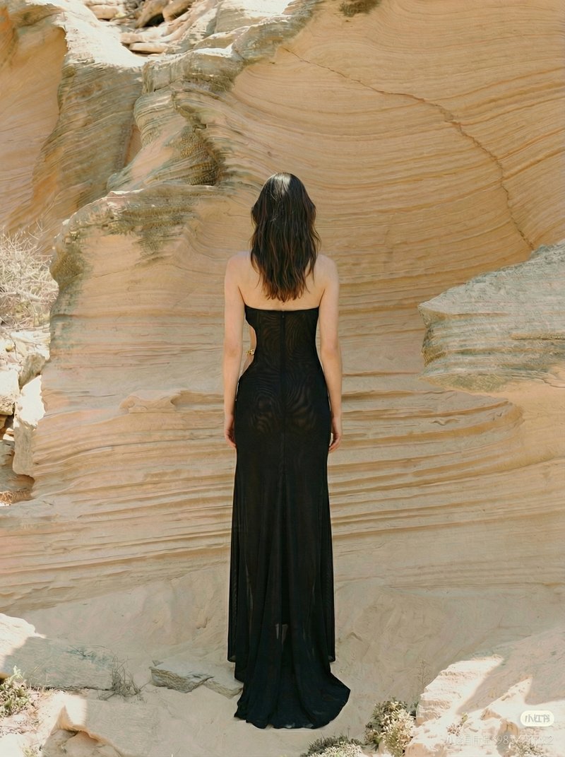 One-Shoulder Draped Velvet Maxi Dress H7114