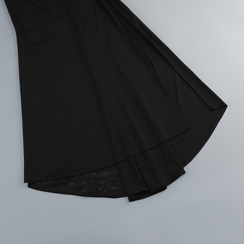 One-Shoulder Draped Velvet Maxi Dress H7114