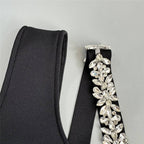 One Shoulder Embellished Slit Midi Dress H6802
