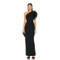 One Shoulder Feather Maxi Dress H6066