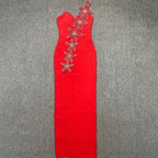 One Shoulder Floral Embellished Bodycon Dress H6609