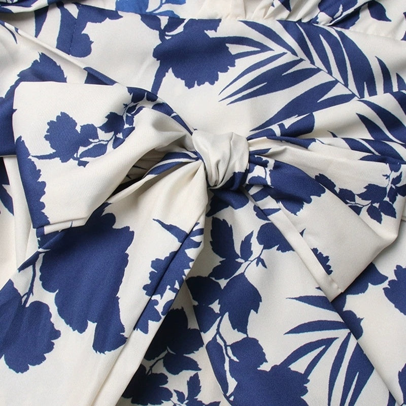 One Shoulder Floral Ruffle Maxi Dress H6272