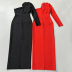 One Shoulder Flower Mermaid Gown H6695