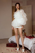 One Shoulder Flower Mini Dress H6052