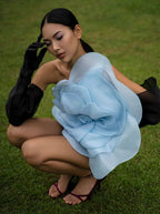 One Shoulder Flower Mini Dress H6052