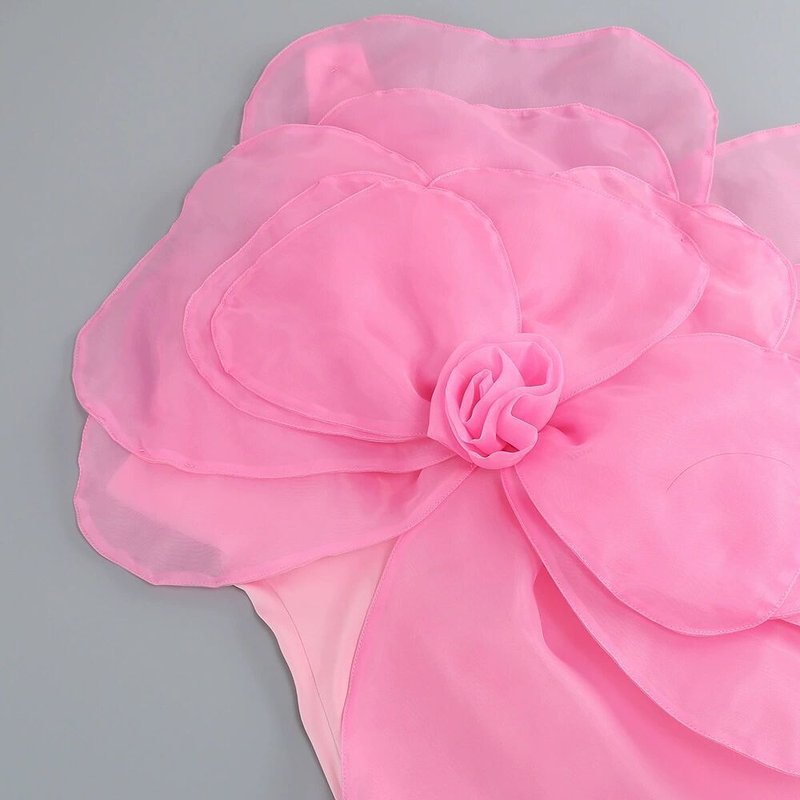 One Shoulder Flower Mini Dress H6052