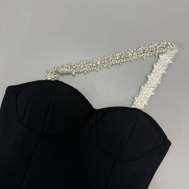 One Shoulder Fringe Maxi Dress H6450