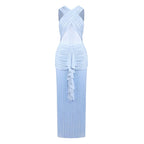One Shoulder Fringe Maxi Dress H6886
