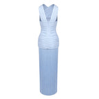 One Shoulder Fringe Maxi Dress H6886