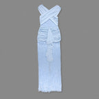 One Shoulder Fringe Maxi Dress H6886