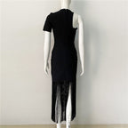 One Shoulder Fringe Midi Dress H6142