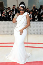 One Shoulder Gold Chain Mermaid Gown H5969