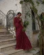 One Shoulder Lace Mermaid Gown H7025