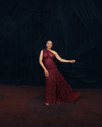 One Shoulder Lace Mermaid Gown H7025
