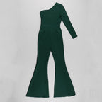 One Shoulder Mesh Panel Maxi Dress H3702