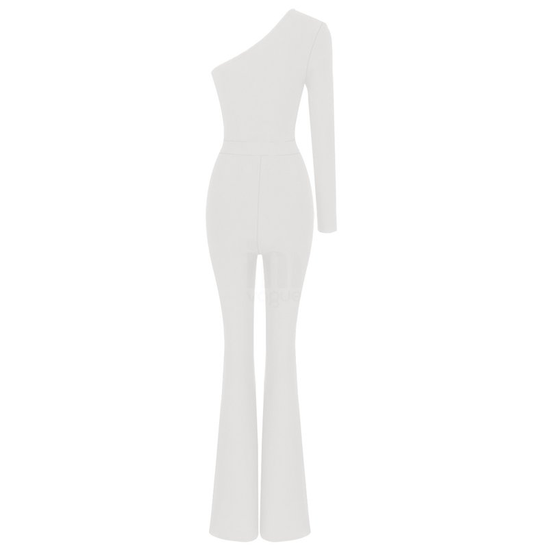 One Shoulder Mesh Panel Maxi Dress H3702