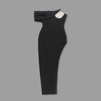 One Shoulder Pearl Embellished Bandage Dress H6212