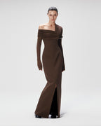 One Shoulder Pleated Gown H7133